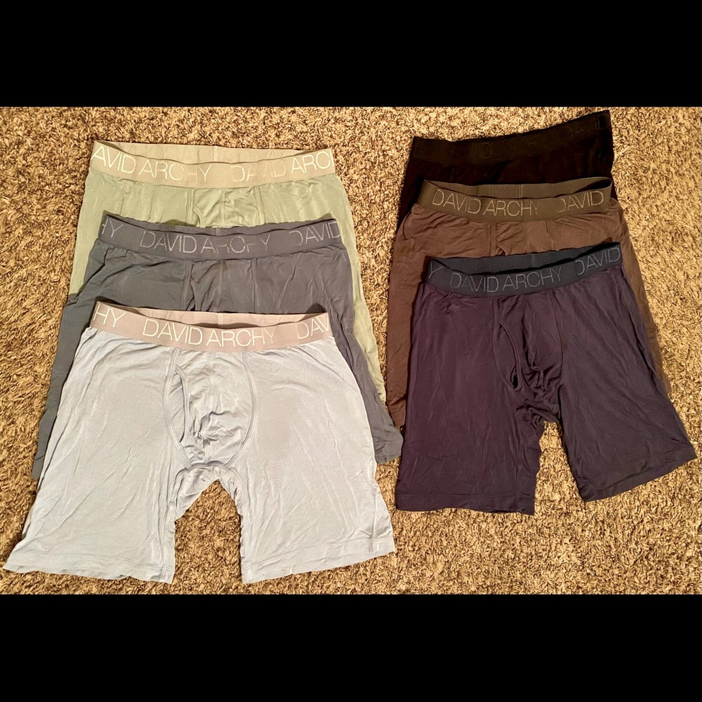 6 Pair David Archy 9 Inch Boxer Briefs